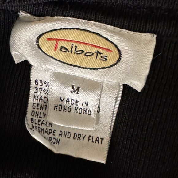 Talbots Nylon Blend Travelers Knit Cardigan V Neck Button Front Black M - Picture 4 of 5